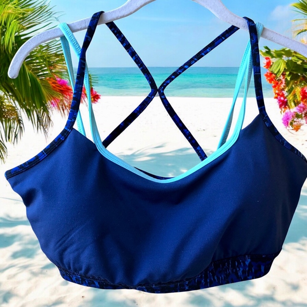 Gaiam Strappy Racerback Sports Bra Padded Cups
